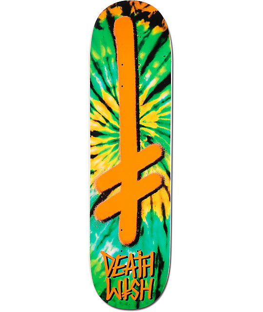 Deathwish Gang Logo Orange Tie Dye 8.25" Skateboard Deck ...